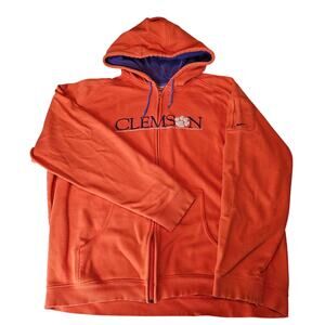 Nike Team Clemson Tigers Orange Zip Hoodie Hooded Sweatshirt Jacket XXL 3896